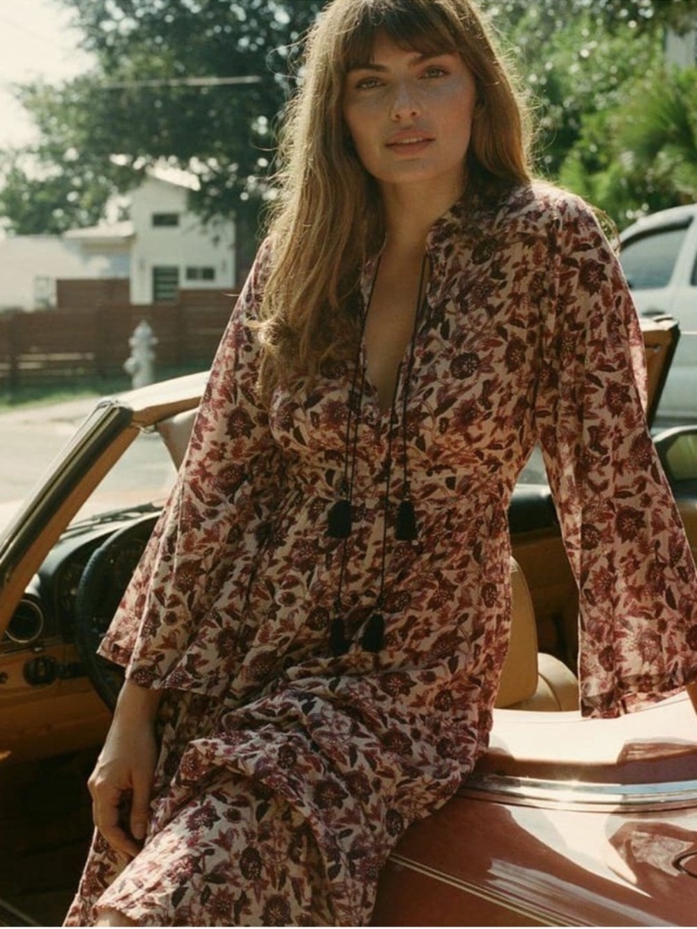 DÔEN Prem Dress in Plum Multi - S